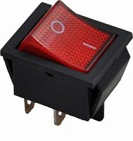 Выключатель клавишный Rexant 250V 20А (4с) ON-OFF красный с подсветкой 36-2340 картинка